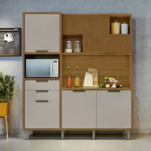 Armário de Cozinha Loft Imperatriz 6 Portas 2 Gavetas Nesher