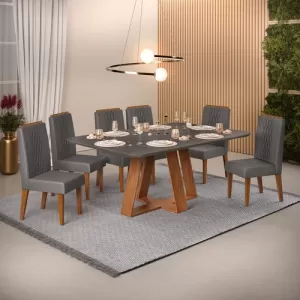 CONJ DJ MESA CELESTE 160X90  6 CADEIRAS