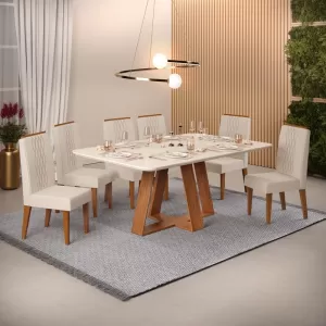 CONJ DJ MESA CELESTE 160X90  6 CADEIRAS