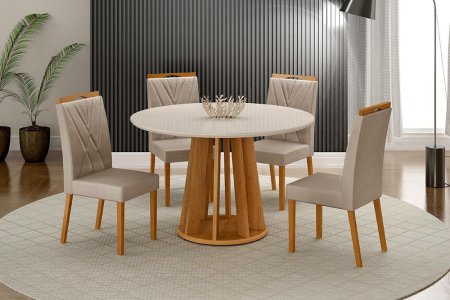 CONJ MESA VALDEMOVEIS ROSE 120 REDONDA 4 CAD