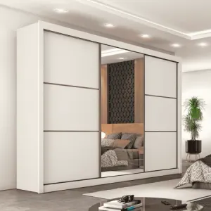 ROUPEIRO EUROPA 100% MDF BRAGANÇA 3 PTS CORRER