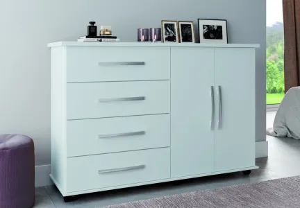 CÔMODA PRIMUS BALI 4 GAVETAS 2 PORTAS