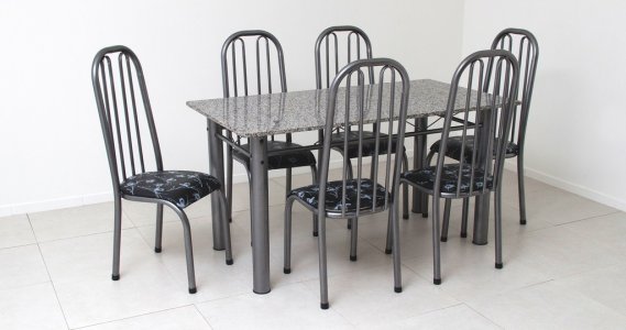 MESA 6 CADEIRAS QUALITY BARCELONA 150X80