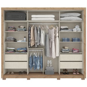 Guarda Roupa Casal Palace porta de correr 2.70 de Largura