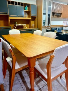 CONJ MESA SCAPIN MACIÇA ORLANDO 6 CADEIRAS