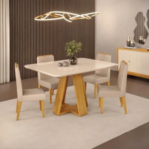 CONJ DJ MESA CELESTE 120X90  4 CADEIRAS