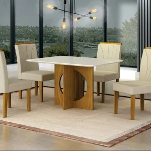 SALA DE JANTAR LORENA LEIFER 4 CAD 120X0,80 CANT COPO NF