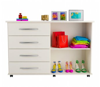 CÔMODA PRIMUS BALI 4 GAVETAS 2 PORTAS