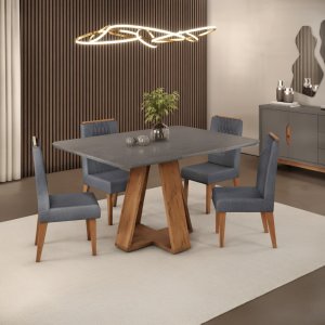 CONJ DJ MESA CELESTE 120X90  4 CADEIRAS