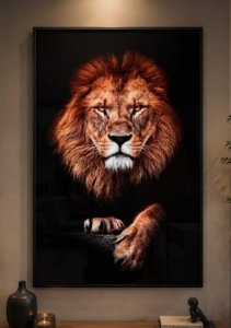 QUADRO LEÃO IMPRESSÃO NO VIDRO